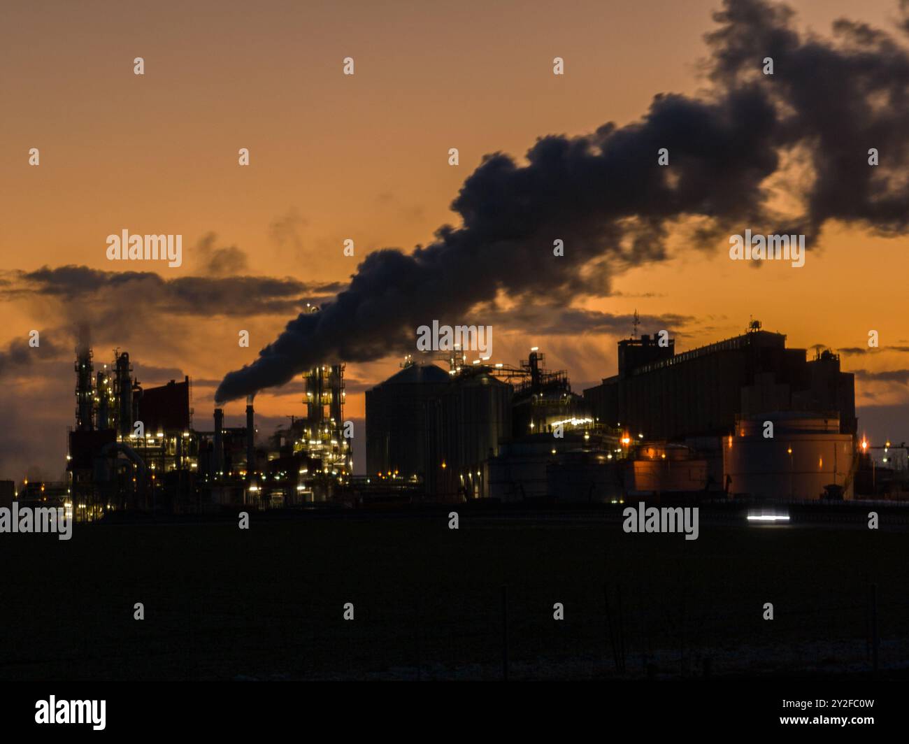 View of methanol and ethanol factory. Polish producer of bioethanol and ...