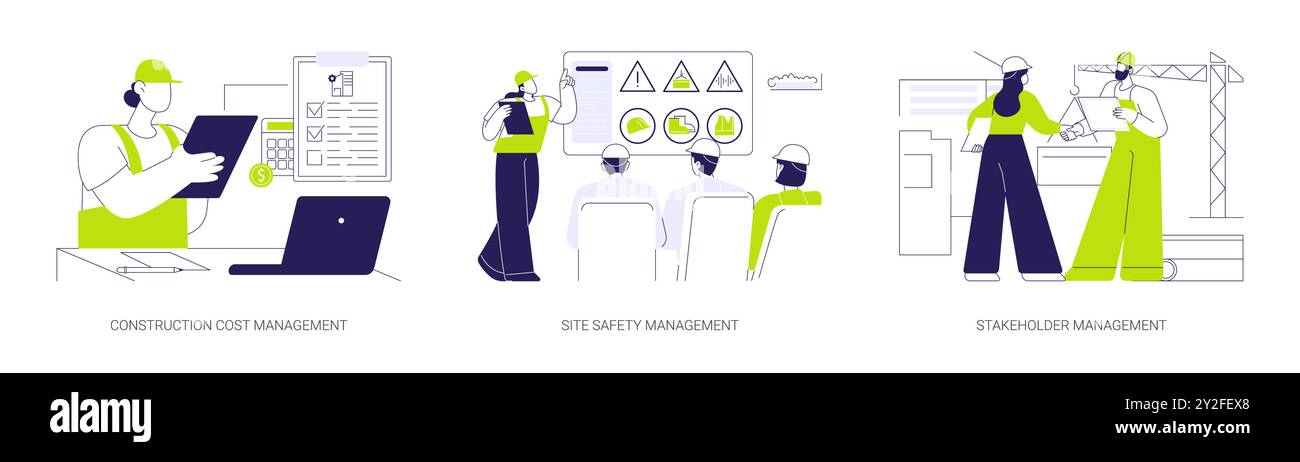 Construction management abstract concept vector illustrations Stock ...
