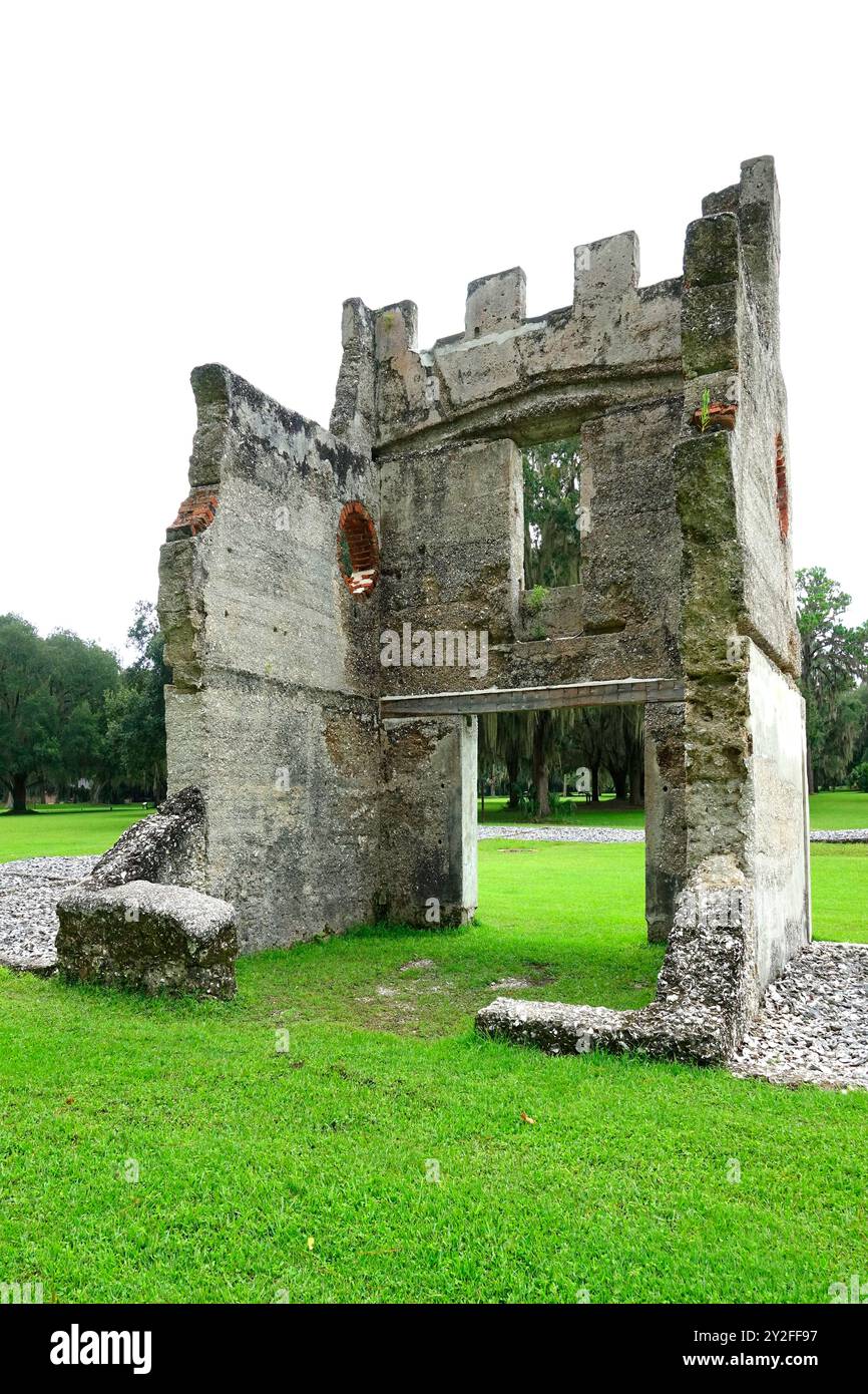 remnant buildings at Fort Fredrika National Monument Glynn County, Georgia created 08.28.2024 Stock Photo