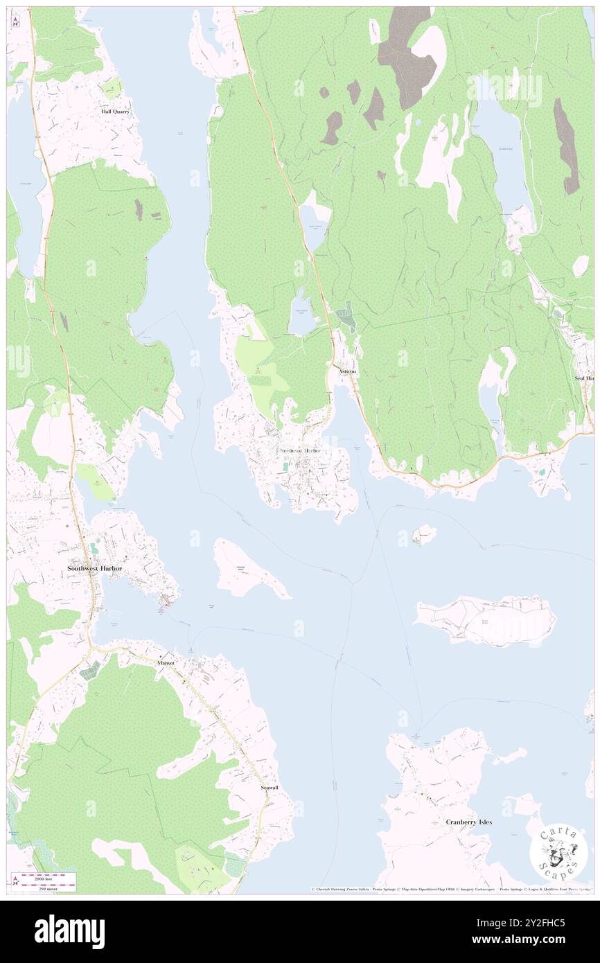 Northeast Harbor, Hancock County, US, United States, Maine, N 44 17' 39'', S 68 17' 23'', map, Cartascapes Map published in 2024. Explore Cartascapes, a map revealing Earth's diverse landscapes, cultures, and ecosystems. Journey through time and space, discovering the interconnectedness of our planet's past, present, and future. Stock Photo