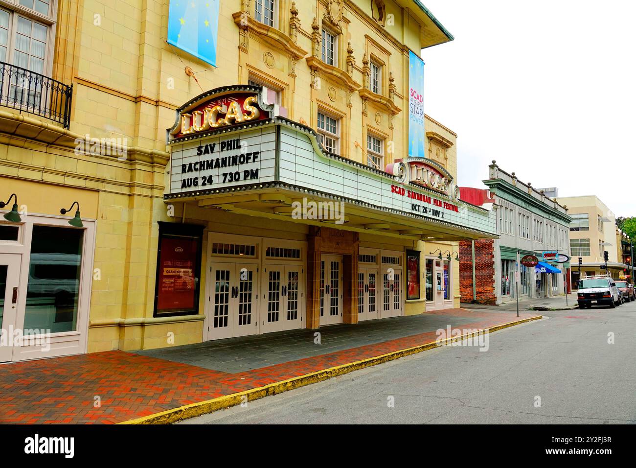 Famous Lucas Theater in downtown historic Savannah, . Created