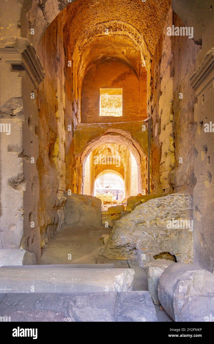 The interior of the Colosseum reveals its haunting beauty with stone ...