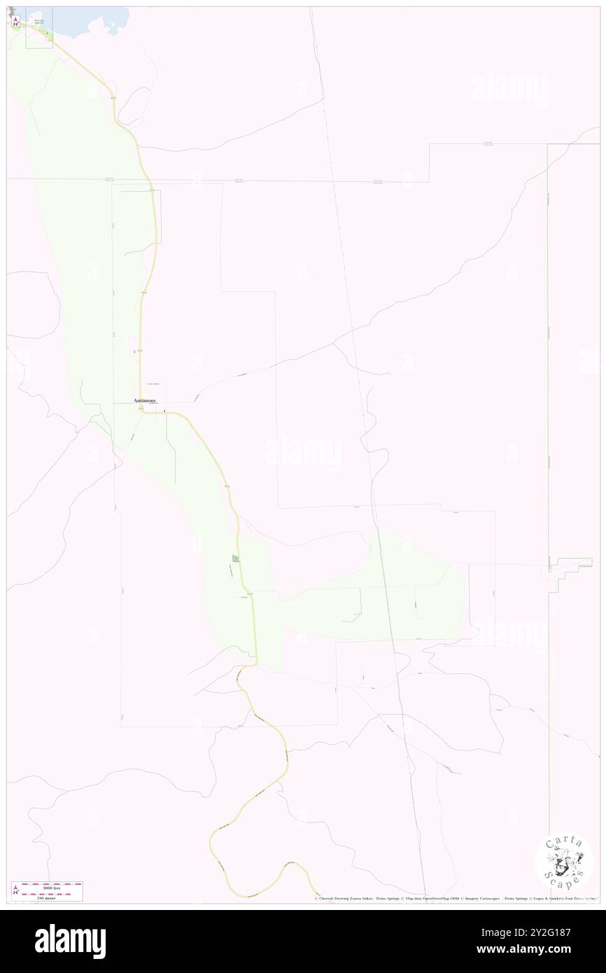 Antimony, Garfield County, US, United States, Utah, N 38 7' 0'', S 111 59' 58'', map, Cartascapes Map published in 2024. Explore Cartascapes, a map revealing Earth's diverse landscapes, cultures, and ecosystems. Journey through time and space, discovering the interconnectedness of our planet's past, present, and future. Stock Photo