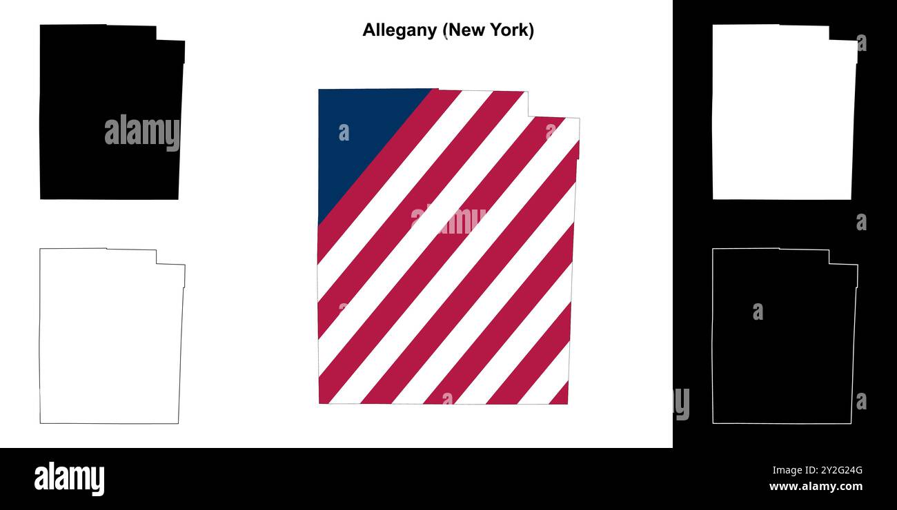 Allegany County (New York) outline map set Stock Vector Image & Art - Alamy