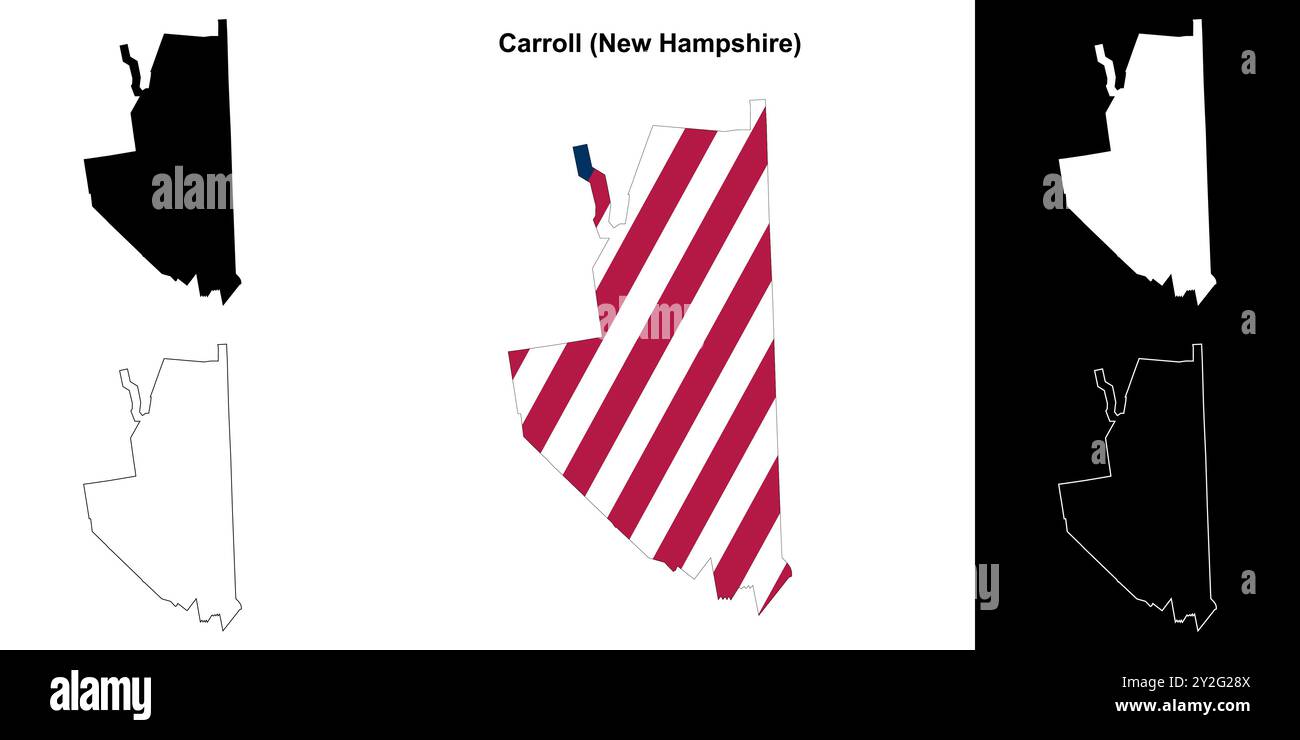 Carroll County (New Hamshire) outline map set Stock Vector Image & Art ...