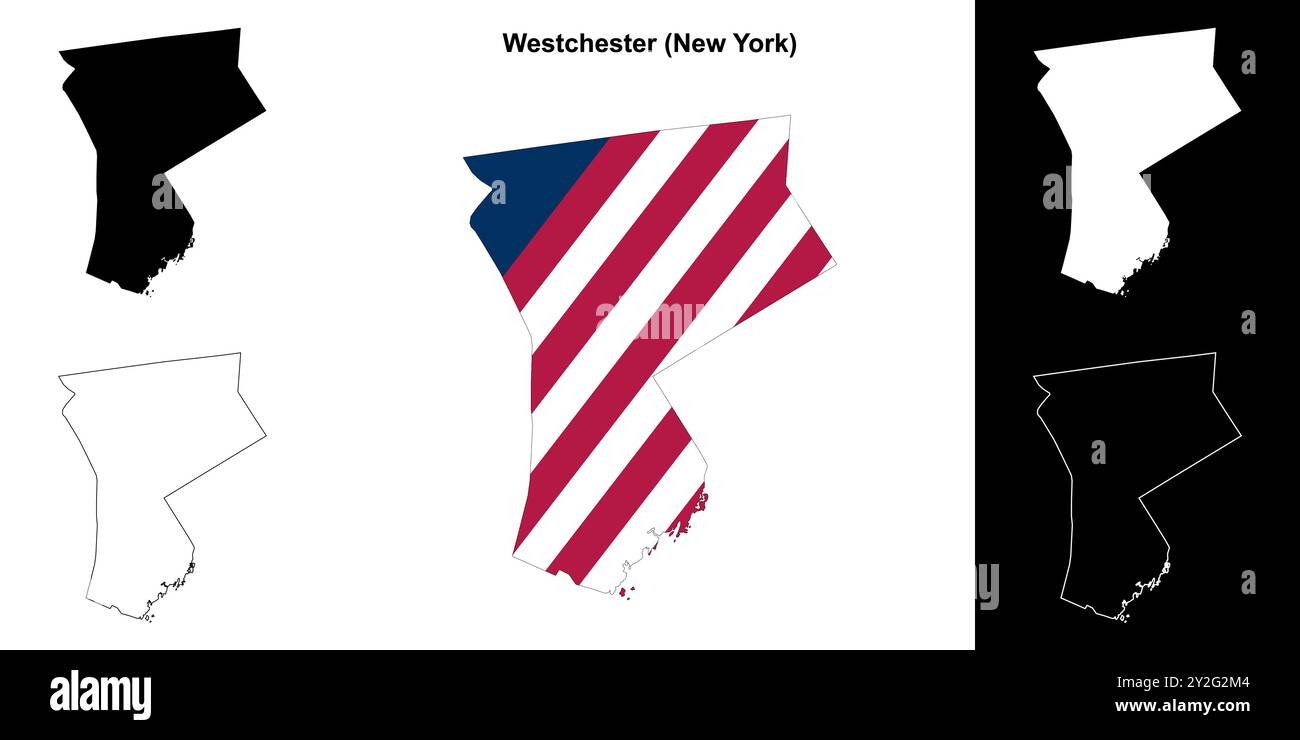 Westchester County New York outline - Westchester County New York Outline Map Set 2Y2G2M4