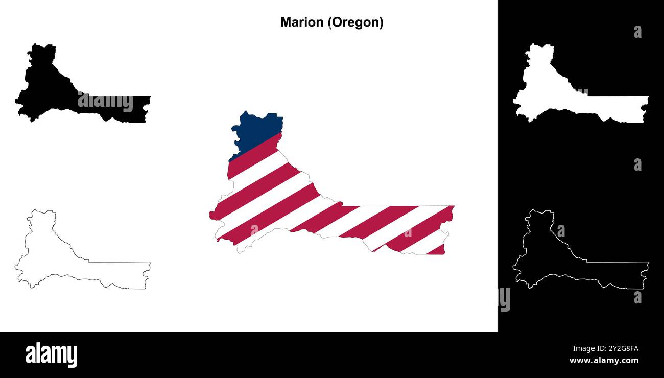 Marion County (Oregon) outline map set Stock Vector Image & Art - Alamy