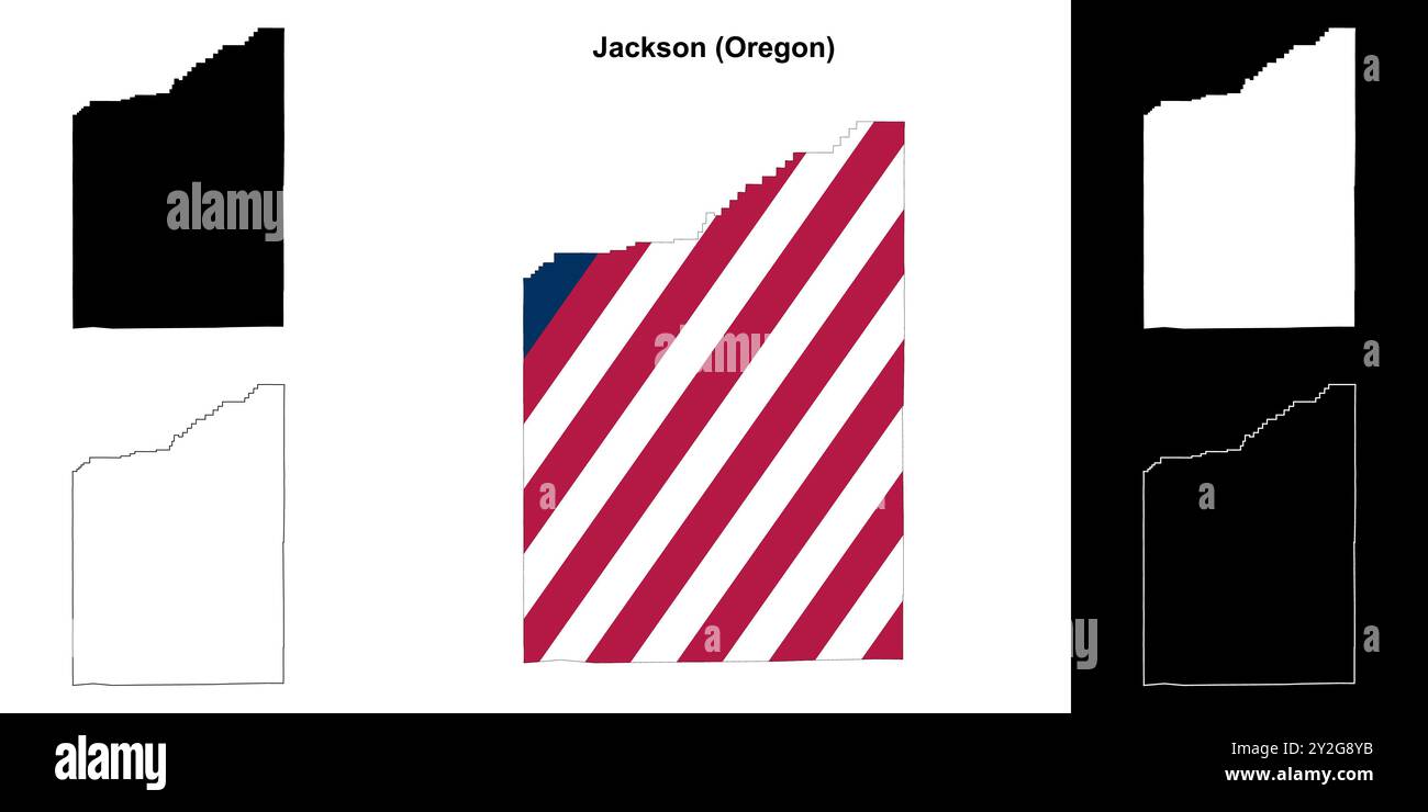 Jackson county oregon outline map set stock vector image art alamy