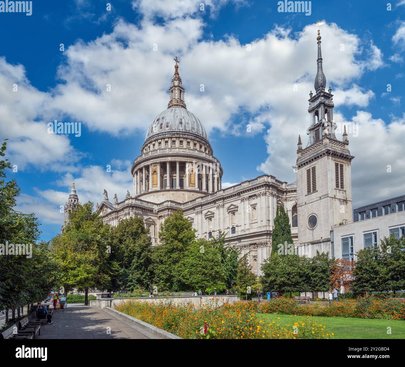 St Paul's Cathedral from Festival Gardens, London, England, UK Stock Photo