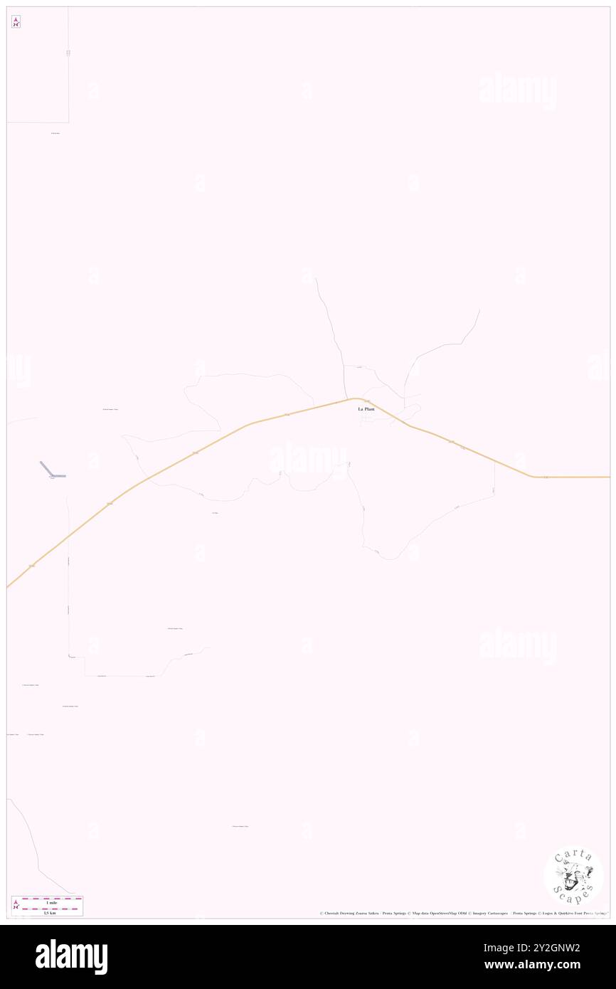 La Plant, Dewey County, US, United States, South Dakota, N 45 8' 40'', S 100 39' 5'', map, Cartascapes Map published in 2024. Explore Cartascapes, a map revealing Earth's diverse landscapes, cultures, and ecosystems. Journey through time and space, discovering the interconnectedness of our planet's past, present, and future. Stock Photo