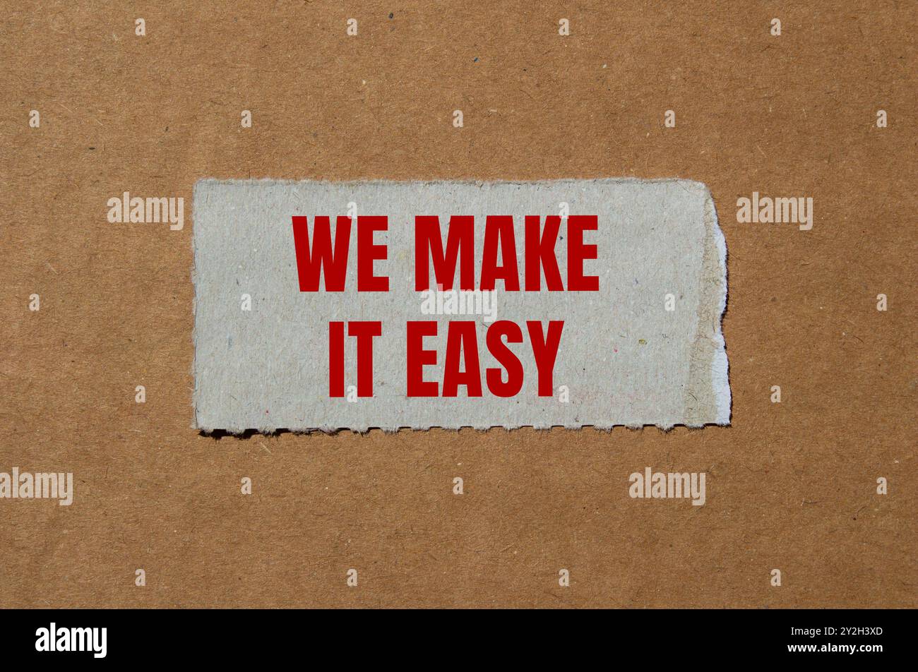 We make it easy message written on ripped torn paper piece with ...