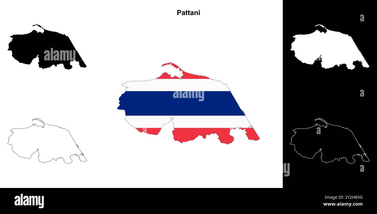 Pattani Map Pattani province outline map set Stock Vector Image & Art - Alamy