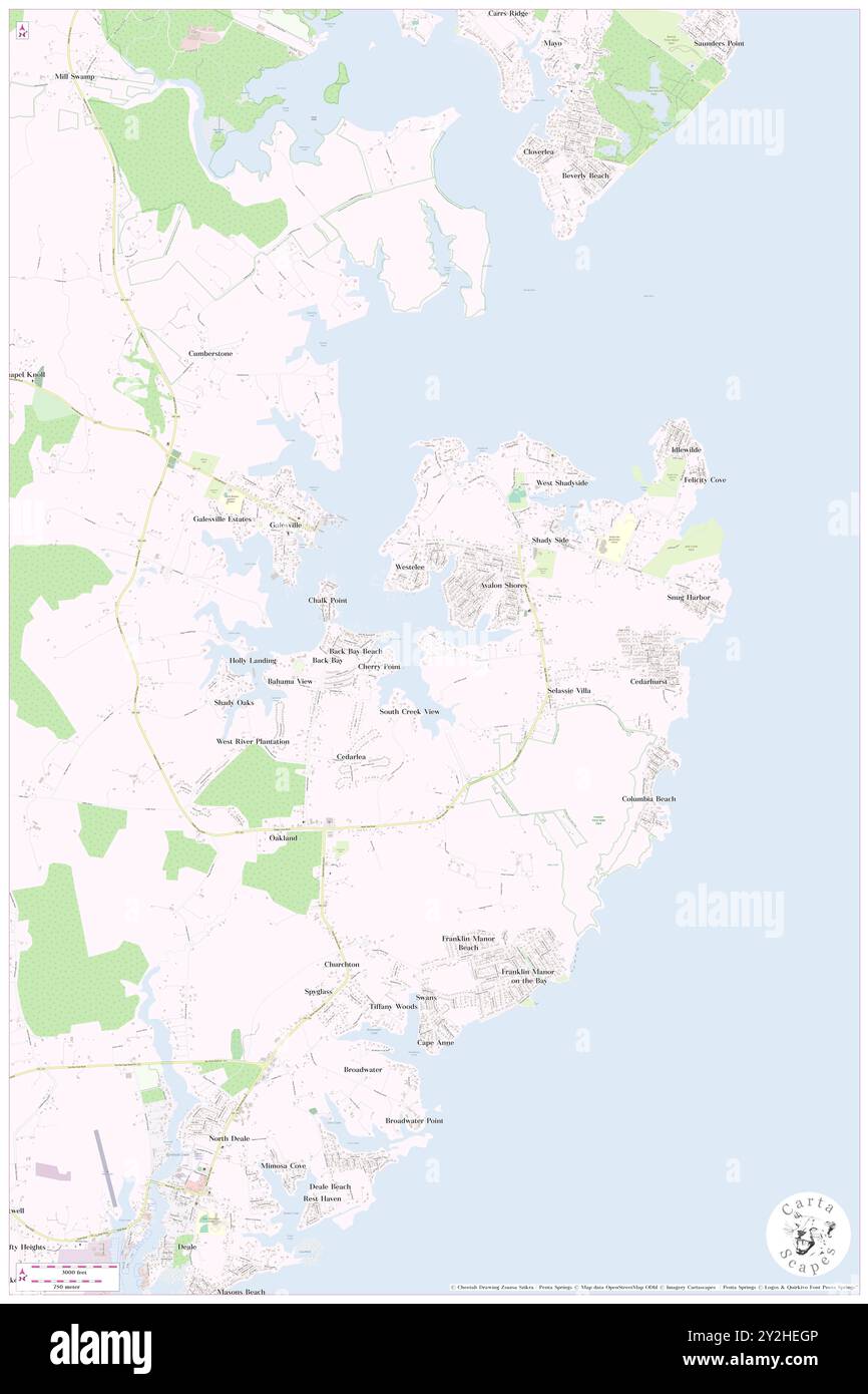 Shady Side, Sussex County, US, United States, Delaware, N 38 45' 9'', S 75 12' 6'', map, Cartascapes Map published in 2024. Explore Cartascapes, a map revealing Earth's diverse landscapes, cultures, and ecosystems. Journey through time and space, discovering the interconnectedness of our planet's past, present, and future. Stock Photo