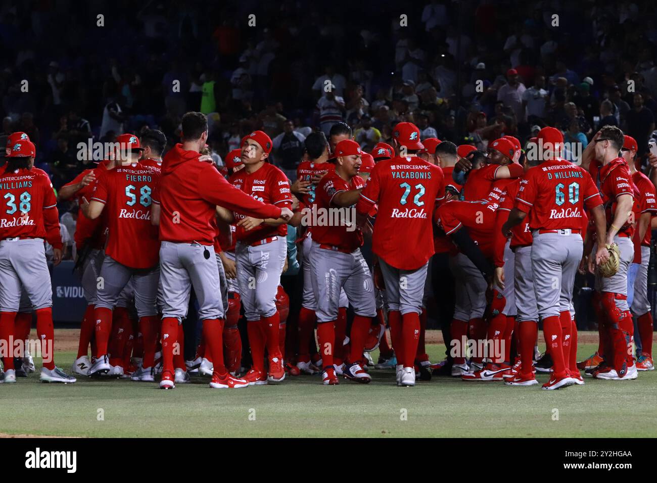 Team Diablos Rojos, celebrating the victory after the 2024 Mexican ...