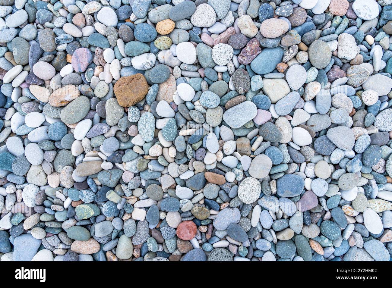 Web banner abstract smooth round pebbles sea texture background Stock Photo