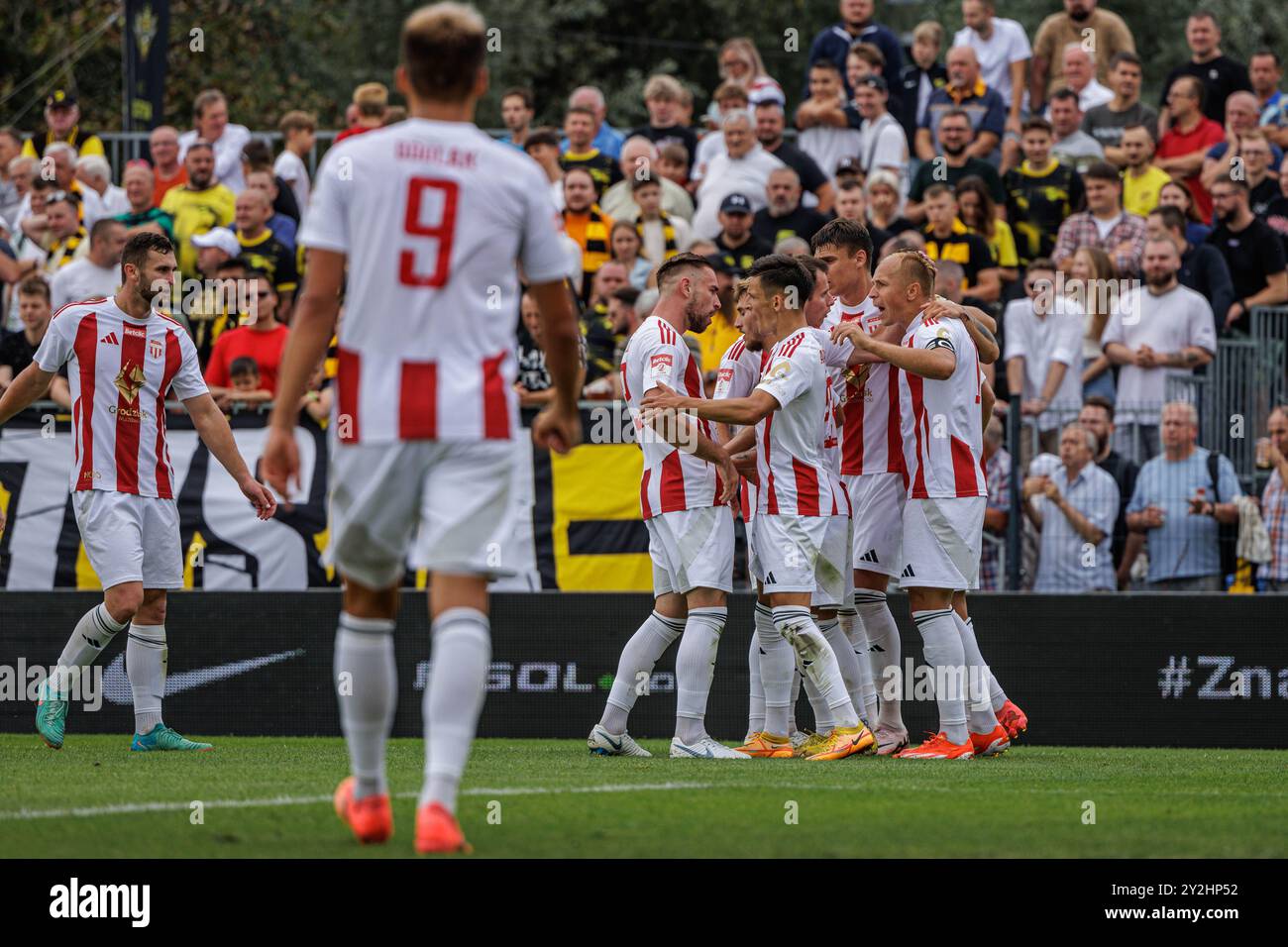 SOSNOWIEC, POLAND, 01.09.2024 FOOTBALL, POLISH SECOND LEAGUE, KS WIECZYSTA KRAKOW VS POGON GRODZISK MAZOWIECKI, CREDIT: PIOTR FRONT / ARENA AKCJI Stock Photo