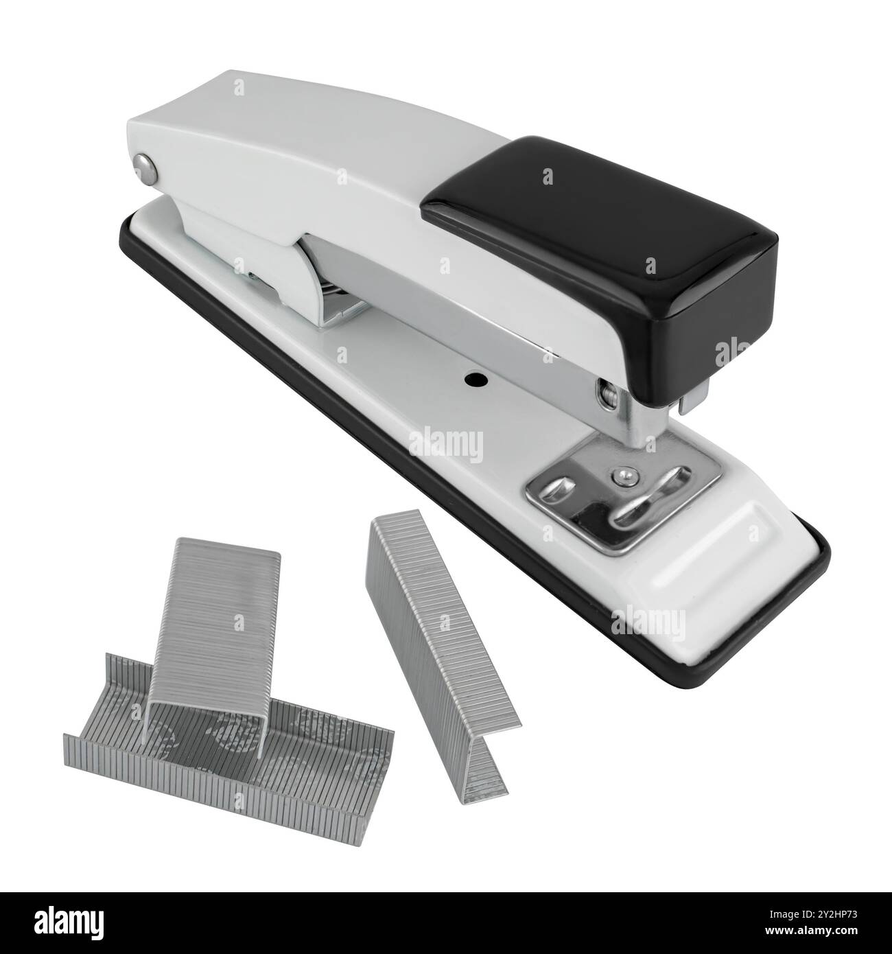 Stationery stapler, on white background in insulation. Stock Photo