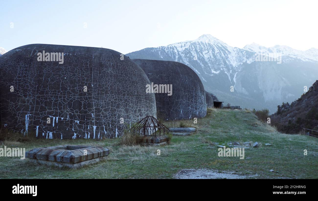 Le Fort du Replaton in Modane: Abandoned Fortress in the Swiss Alps Stock Photo