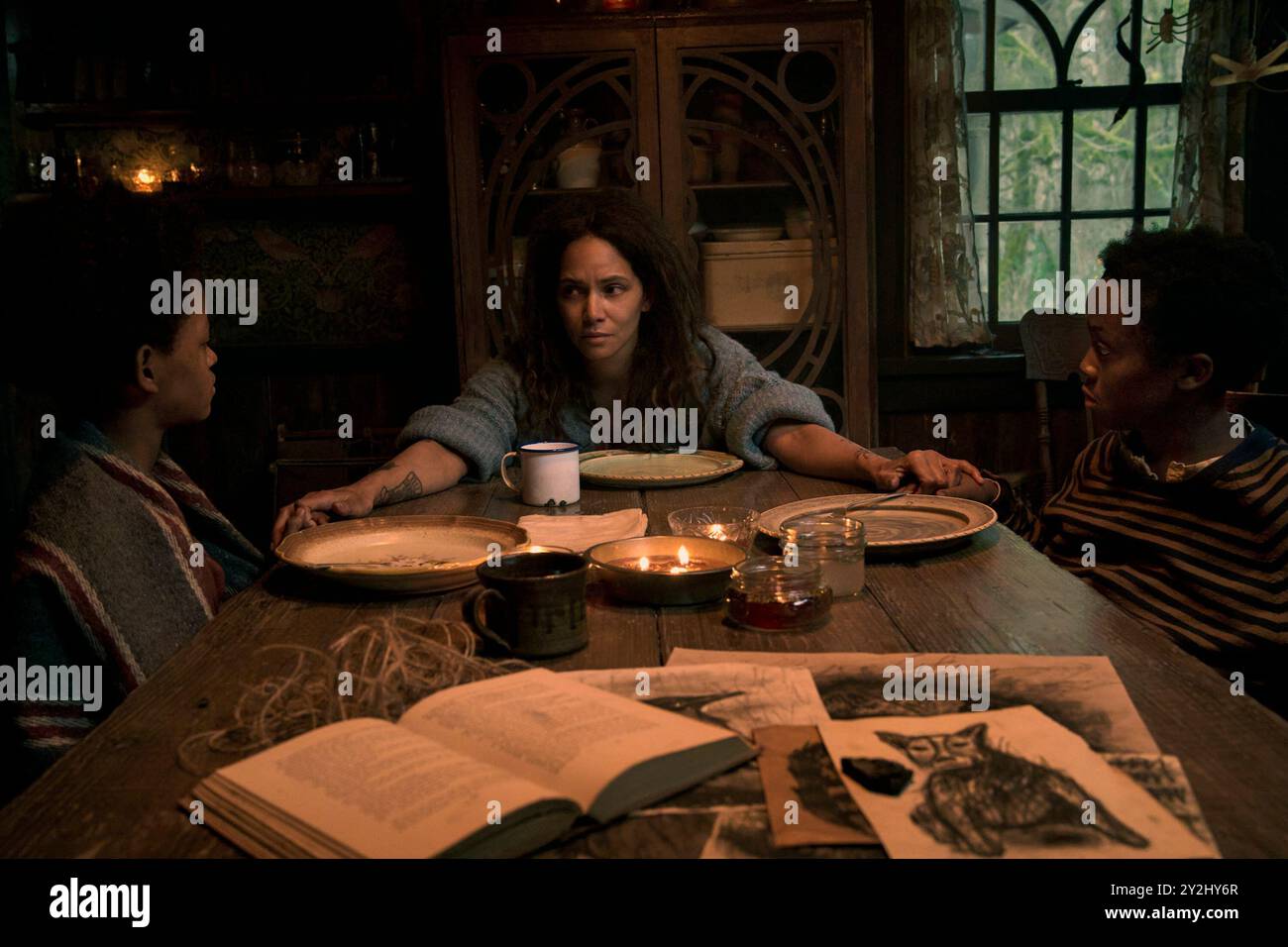 RELEASE DATE: September 27, 2024. TITLE: Never Let Go STUDIO: Lionsgate. DIRECTOR: Alexandre Aja. PLOT: A family that has been haunted by an evil spirit for years. Their safety and their surroundings come into question when one of the children questions if the evil is real. STARRING: ANTHONY B. JENKINS as Samuel, HALLE BERRY as Momma, PERCY DAGGS IV as Nolan. (Credit Image: © Lionsgate/Entertainment Pictures/ZUMAPRESS.com) EDITORIAL USAGE ONLY! Not for Commercial USAGE! Stock Photo