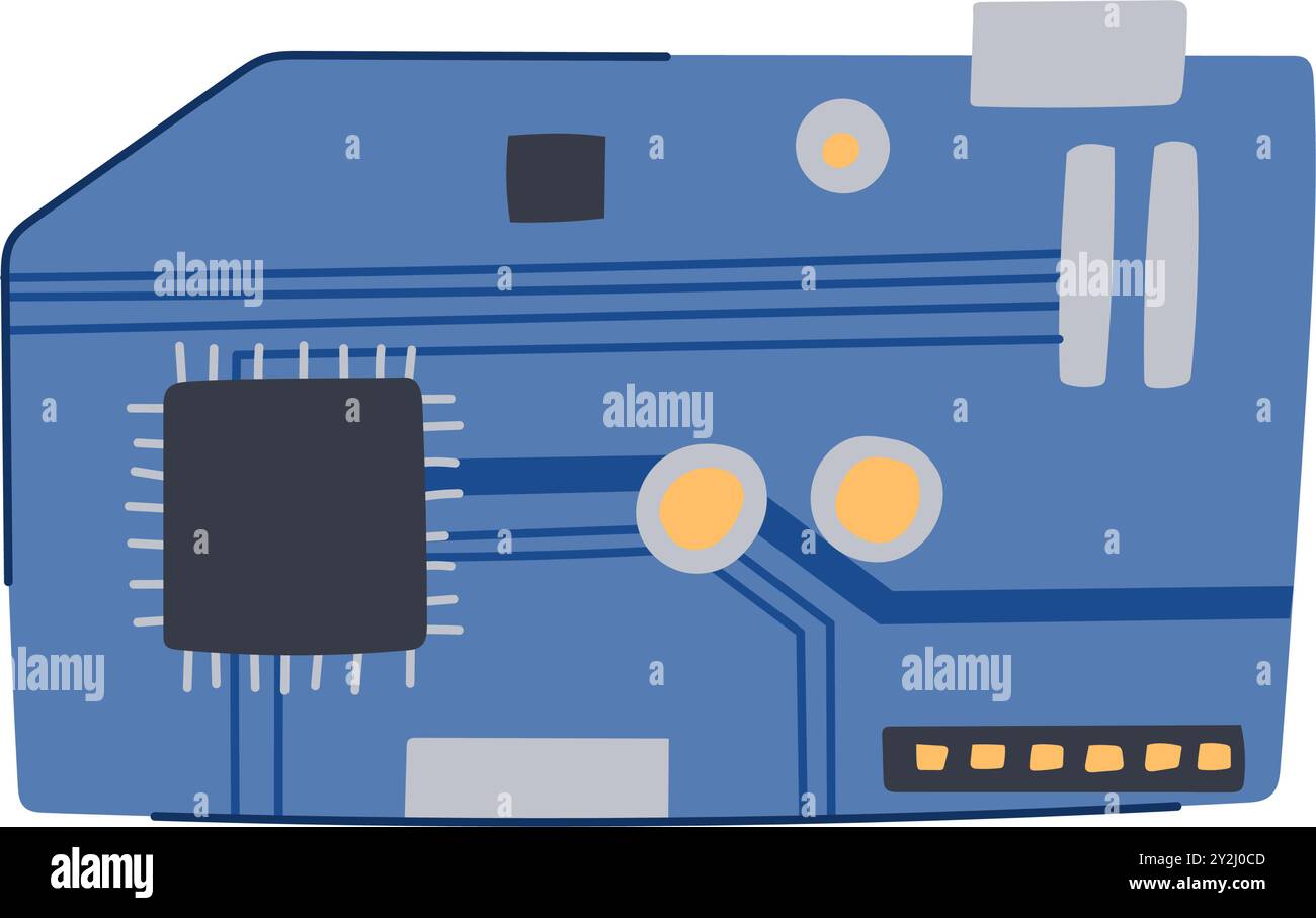 semiconductor microcontroller cartoon vector illustration Stock Vector ...