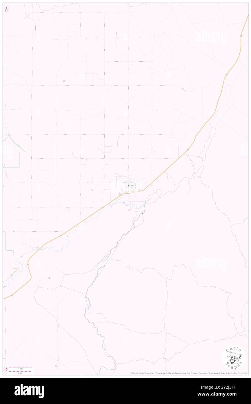 Richfield, Lincoln County, US, United States, Idaho, N 43 2' 54'', S 114 9' 20'', map, Cartascapes Map published in 2024. Explore Cartascapes, a map revealing Earth's diverse landscapes, cultures, and ecosystems. Journey through time and space, discovering the interconnectedness of our planet's past, present, and future. Stock Photo