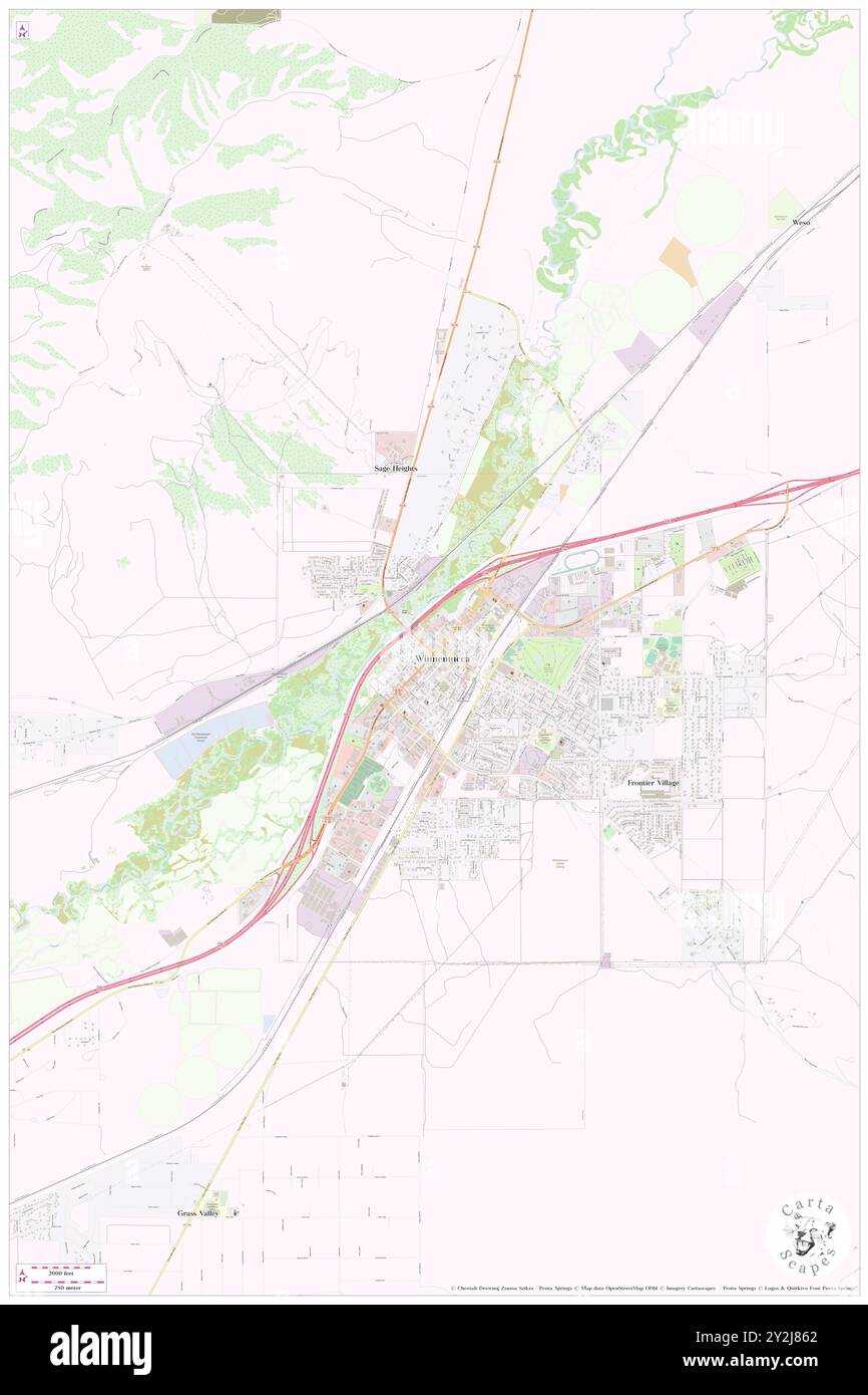 Winnemucca, Humboldt County, US, United States, Nevada, N 40 58' 22'', S 117 44' 8'', map, Cartascapes Map published in 2024. Explore Cartascapes, a map revealing Earth's diverse landscapes, cultures, and ecosystems. Journey through time and space, discovering the interconnectedness of our planet's past, present, and future. Stock Photo