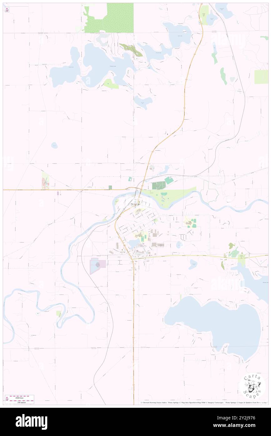 Newaygo, Newaygo County, US, United States, Michigan, N 43 25' 11'', S 85 48' 0'', map, Cartascapes Map published in 2024. Explore Cartascapes, a map revealing Earth's diverse landscapes, cultures, and ecosystems. Journey through time and space, discovering the interconnectedness of our planet's past, present, and future. Stock Photo