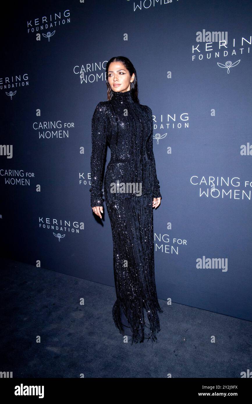 New York, United States. 09th Sep, 2024. Camila Alves attends Kering's 3rd Annual Caring for Women Dinner at The Pool in New York, New York, USA, on September 9, 2024. (Photo by Thenews2/NurPhoto) Credit: NurPhoto SRL/Alamy Live News Stock Photo