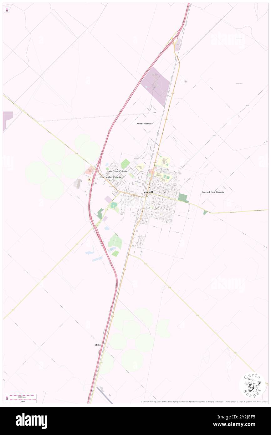 Pearsall, Frio County, US, United States, Texas, N 28 53' 31'', S 99 5' 42'', map, Cartascapes Map published in 2024. Explore Cartascapes, a map revealing Earth's diverse landscapes, cultures, and ecosystems. Journey through time and space, discovering the interconnectedness of our planet's past, present, and future. Stock Photo