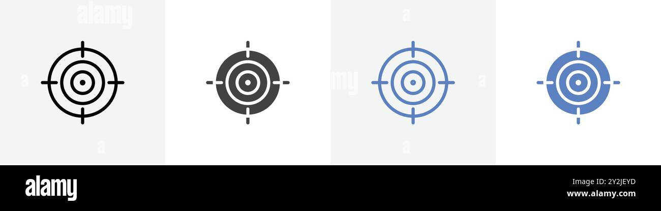 aim icon linear thin line icon graphics set black and white Stock ...