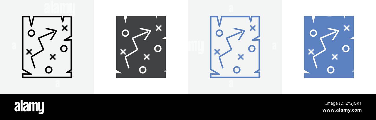plan icon linear thin line icon graphics set black and white Stock Vector