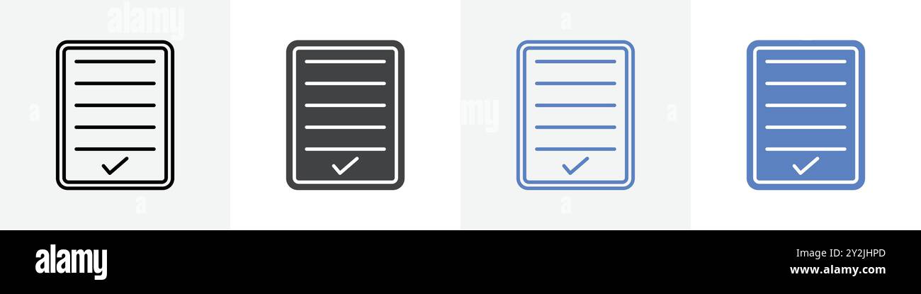 sheet icon linear thin line icon graphics set black and white Stock ...