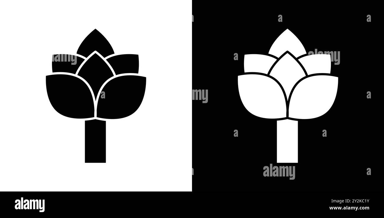 artichoke icon linear logo mark set collection in black and white for ...