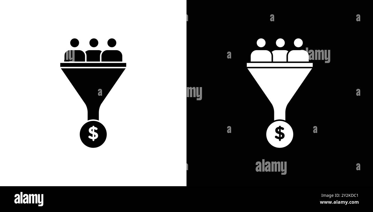 lead conversion icon linear logo mark set collection in black and white ...