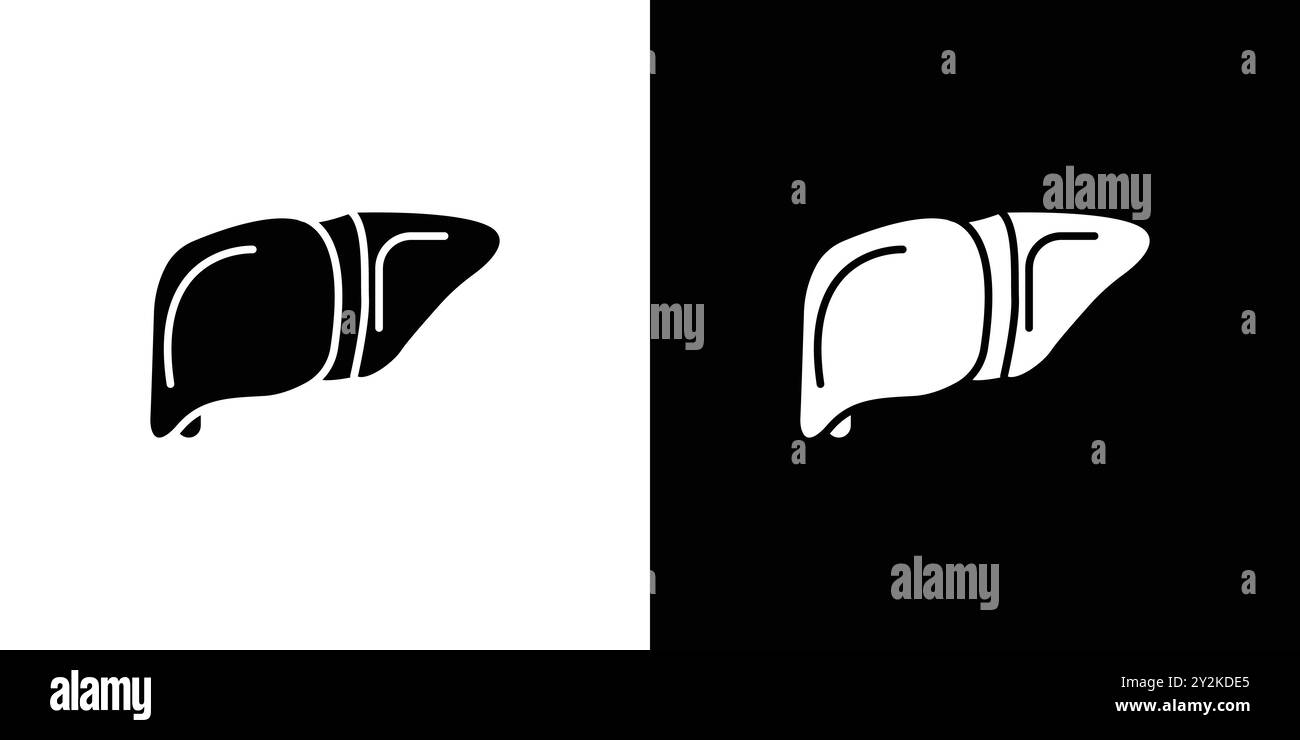 liver icon linear logo mark set collection in black and white for web ...
