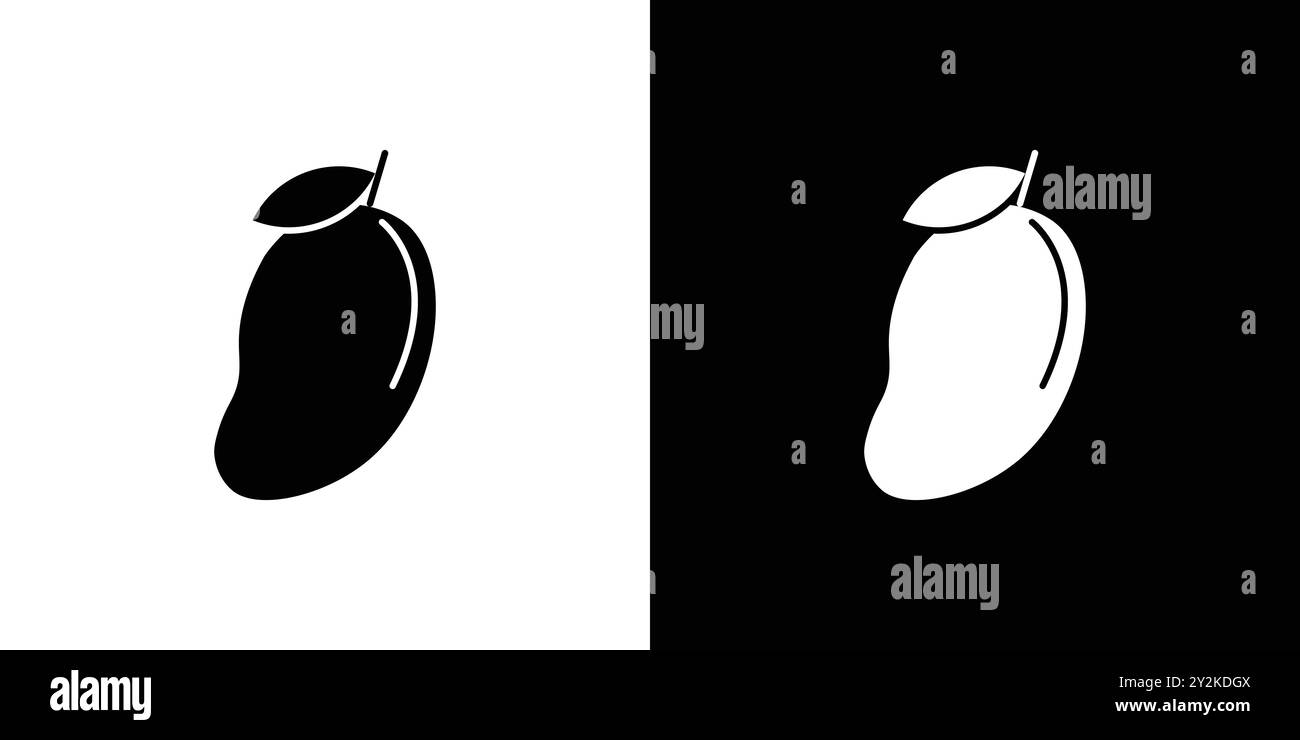 Mango icon linear logo mark set collection in black and white for web Stock Vector