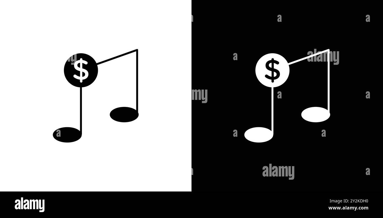 Music Price icon linear logo mark set collection in black and white for ...