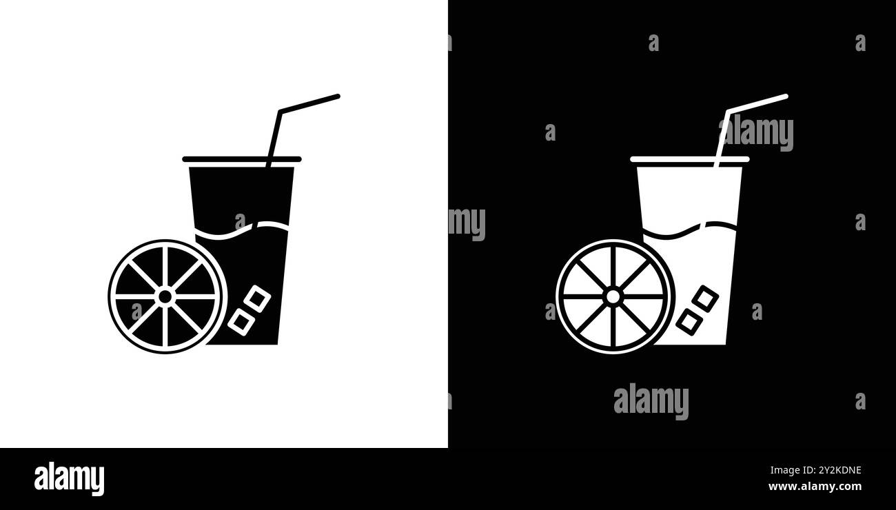 Fruit juice icon linear logo mark set collection in black and white for ...