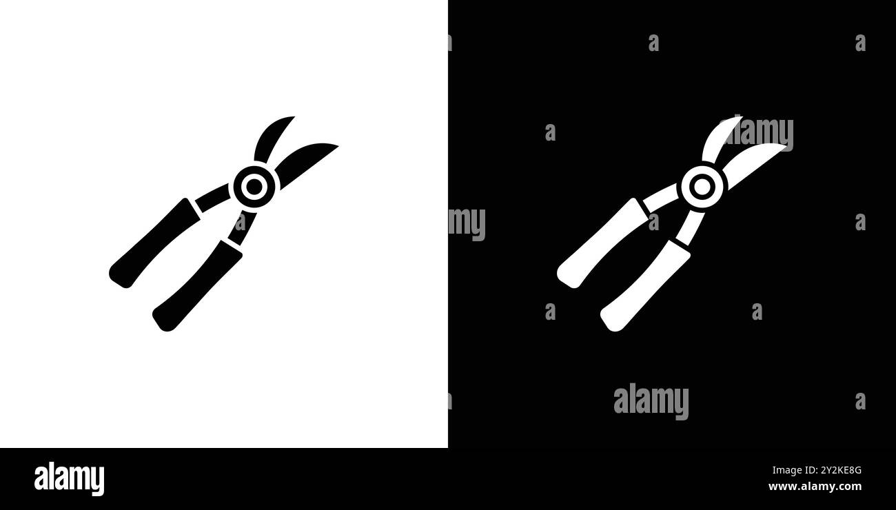 pruner icon linear logo mark set collection in black and white for web Stock Vector