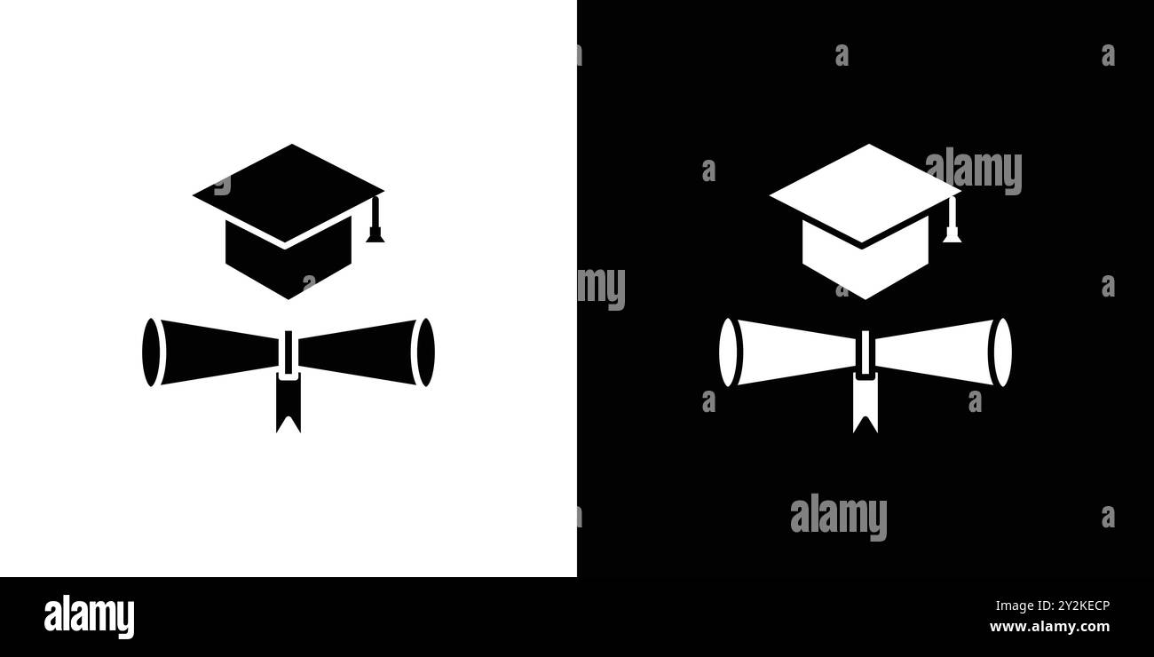 Scholarship icon linear logo mark set collection in black and white for ...