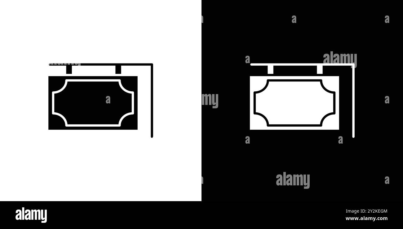 sign board icon linear logo mark set collection in black and white for ...