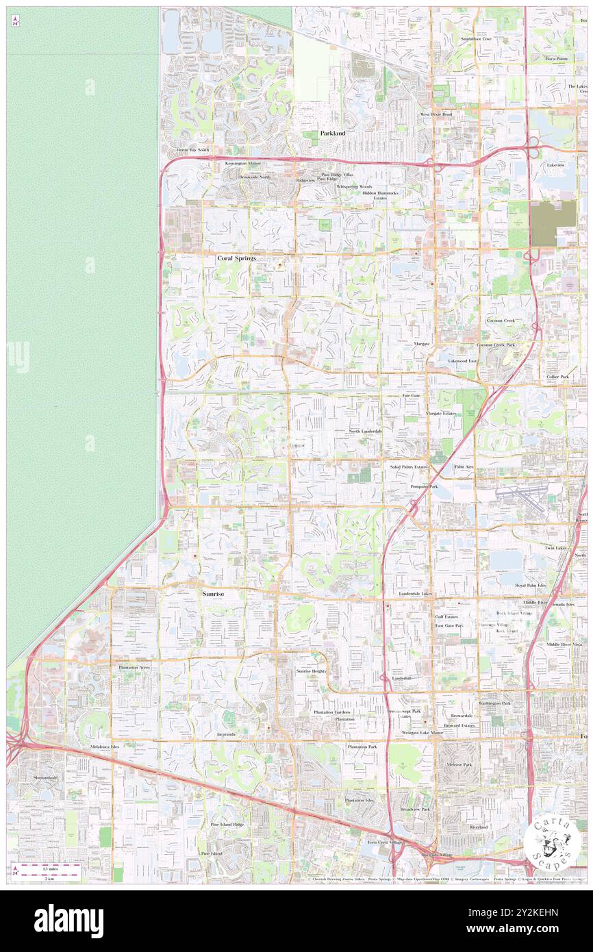 Tamarac, Broward County, US, United States, Florida, N 26 12' 46'', S 80 14' 59'', map, Cartascapes Map published in 2024. Explore Cartascapes, a map revealing Earth's diverse landscapes, cultures, and ecosystems. Journey through time and space, discovering the interconnectedness of our planet's past, present, and future. Stock Photo