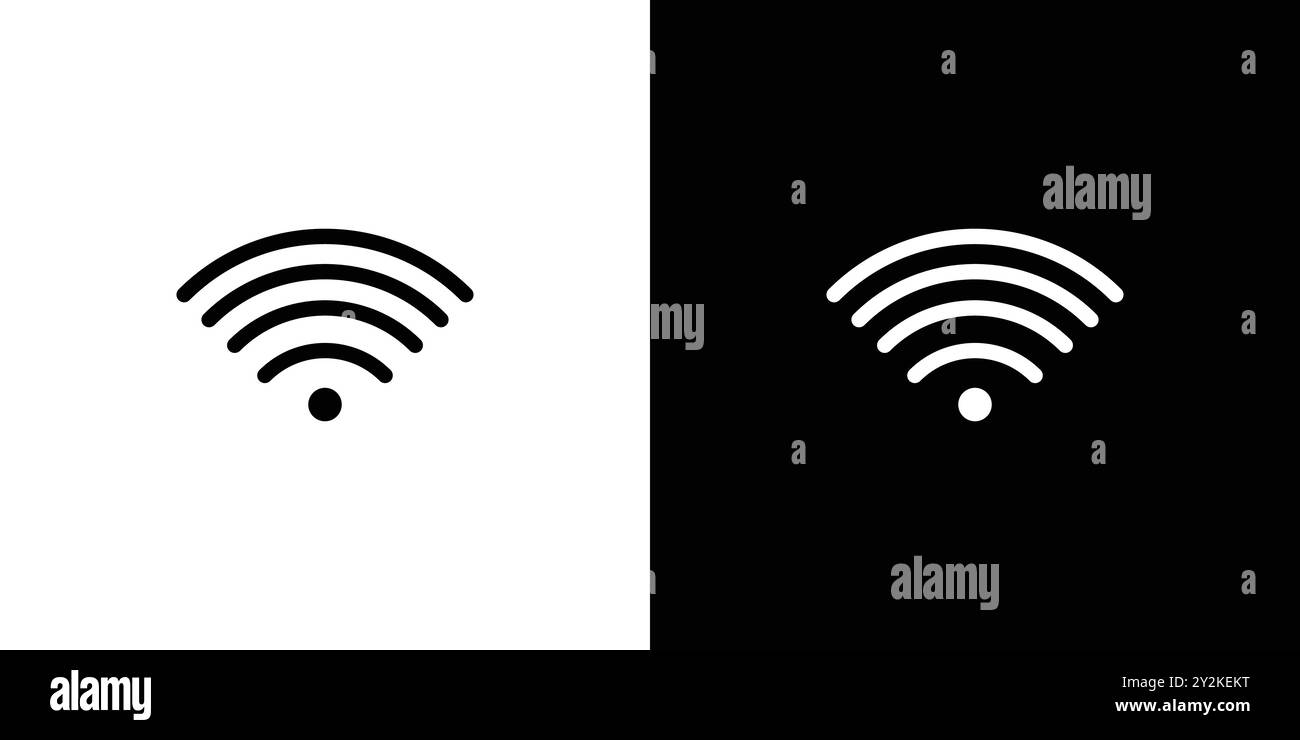Wifi icon linear logo mark set collection in black and white for web ...