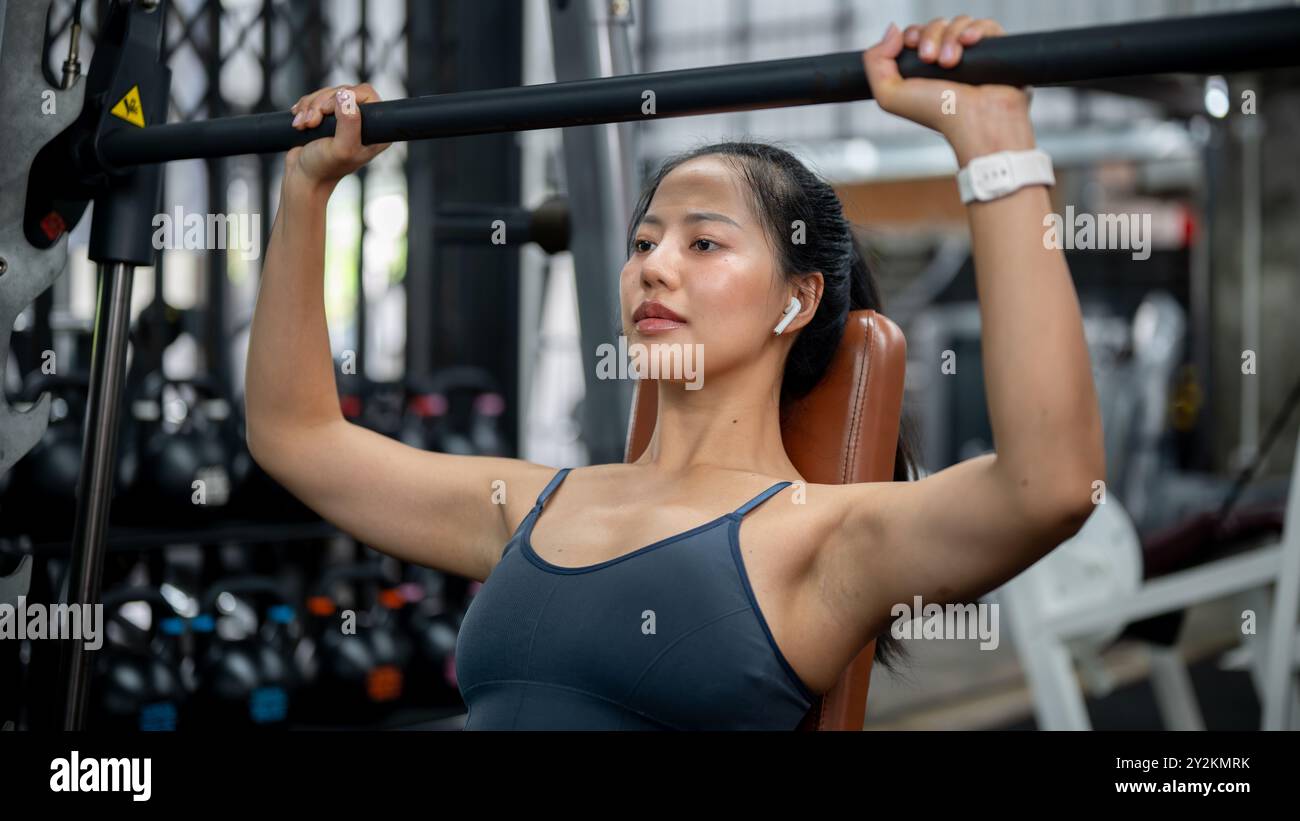 Barbell chest pull sale