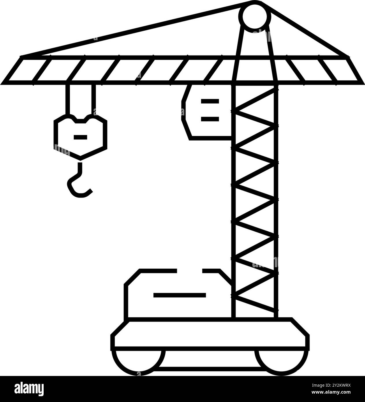 tower crane civil engineer line icon vector illustration Stock Vector ...