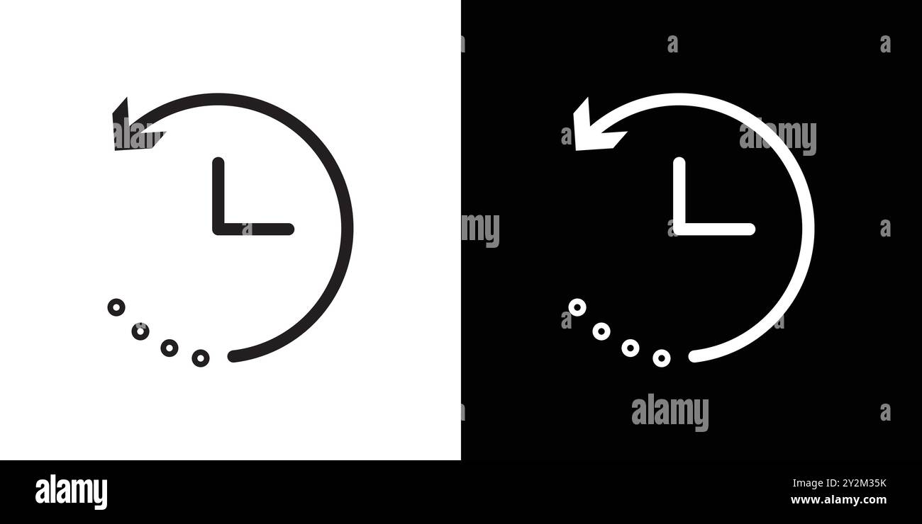 History icon Black line art vector in black and white outline set ...