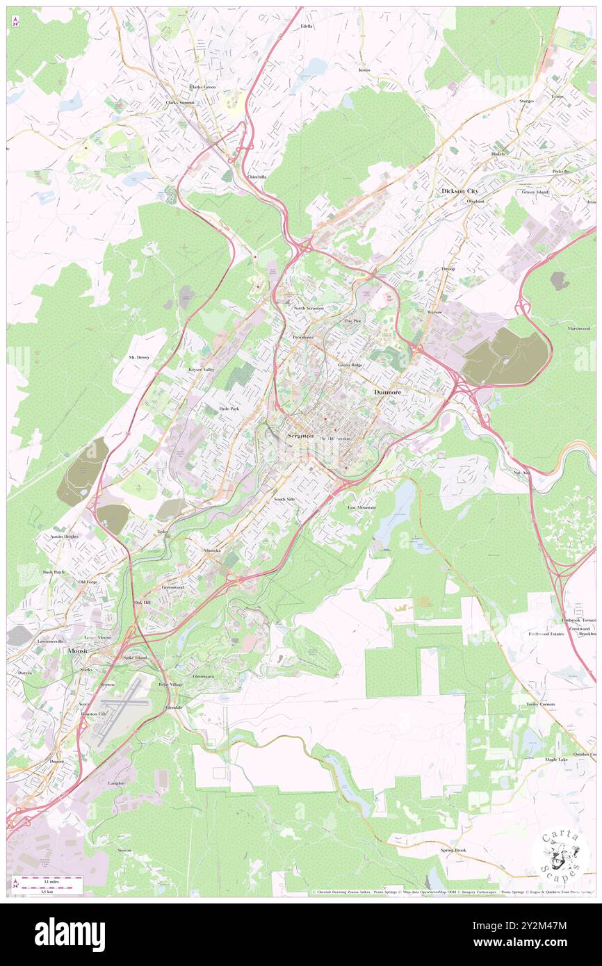 Antique Scranton, Pennsylvania 1893 US Geological Survey Topographic Map – Lackawanna, Luzerne 2024 County, Old Forge, Dunmore, Moosic, Taylor PA