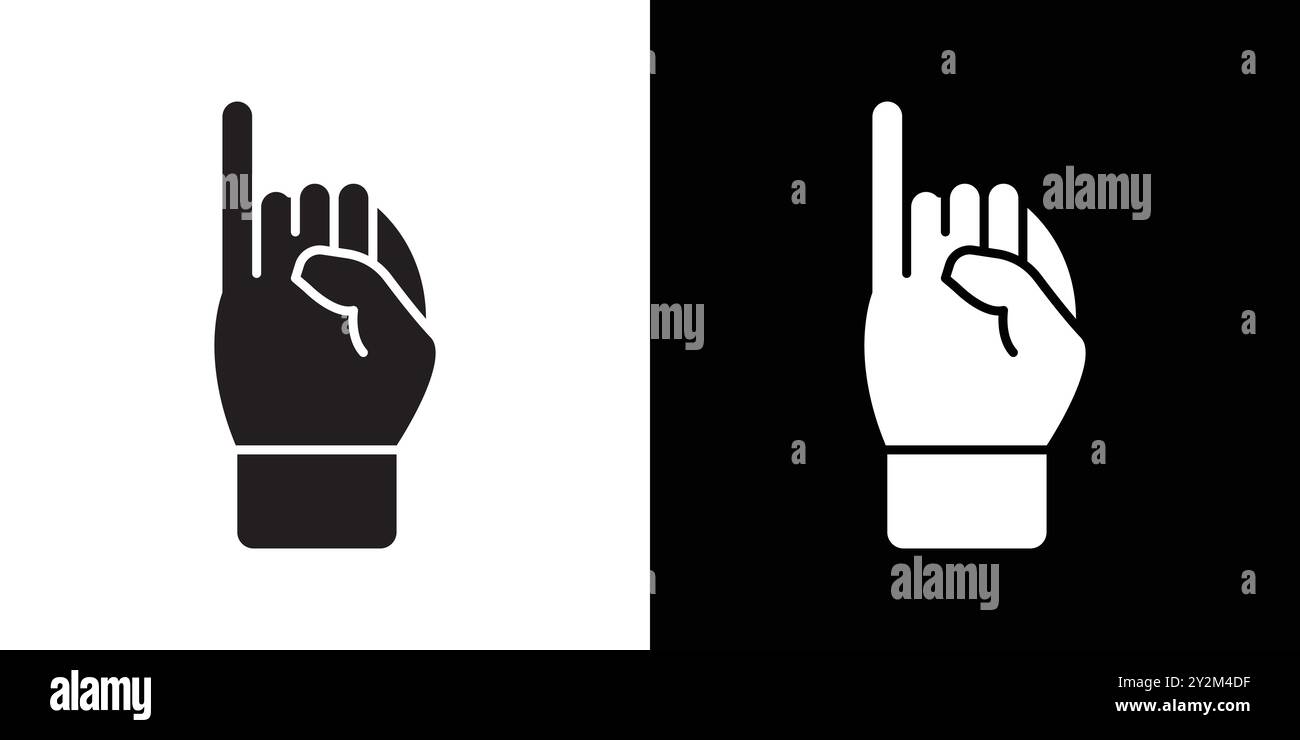 Pinky finger icon Black line art vector in black and white outline set ...