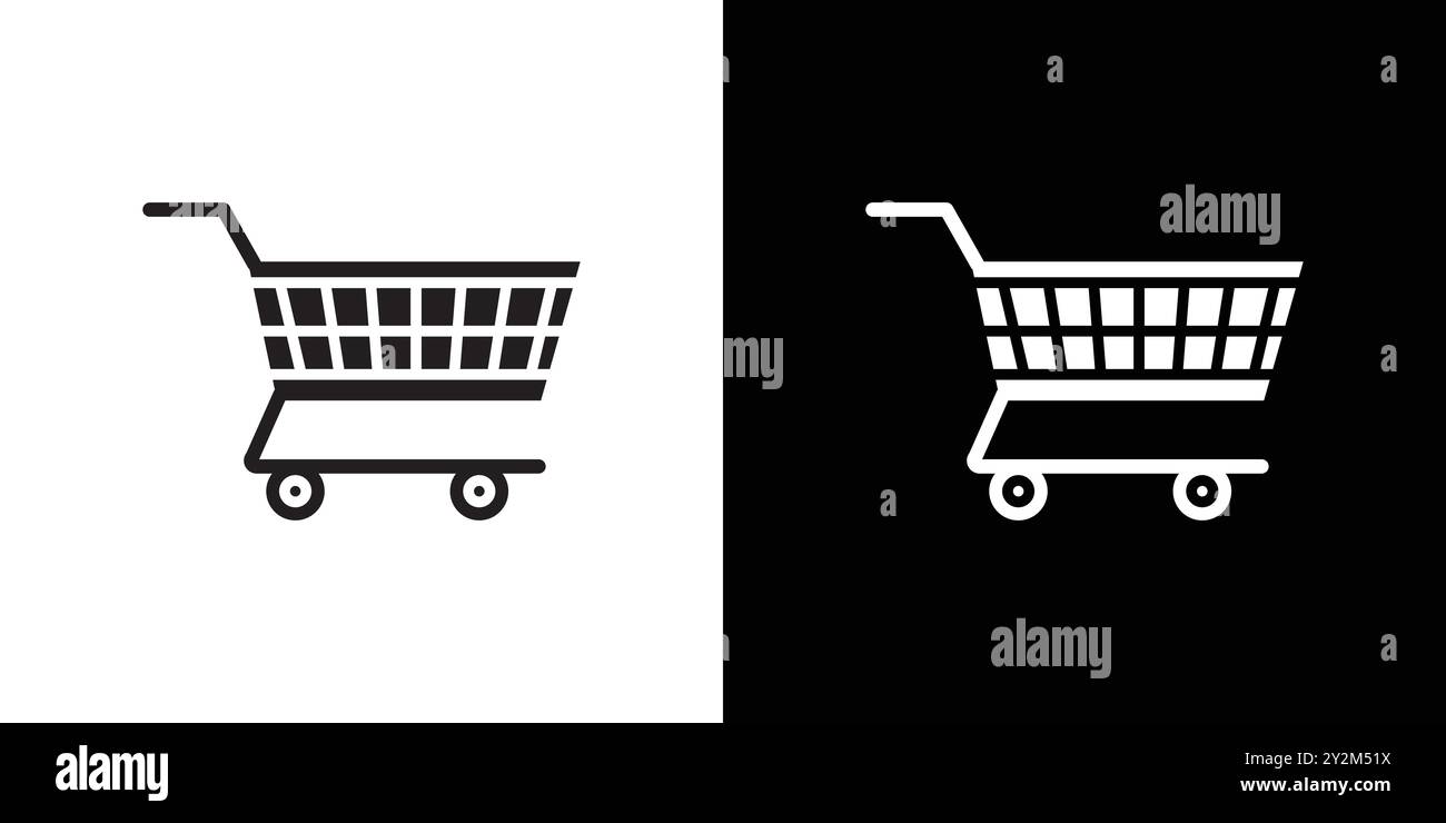 Shopping icon Black line art vector in black and white outline set ...