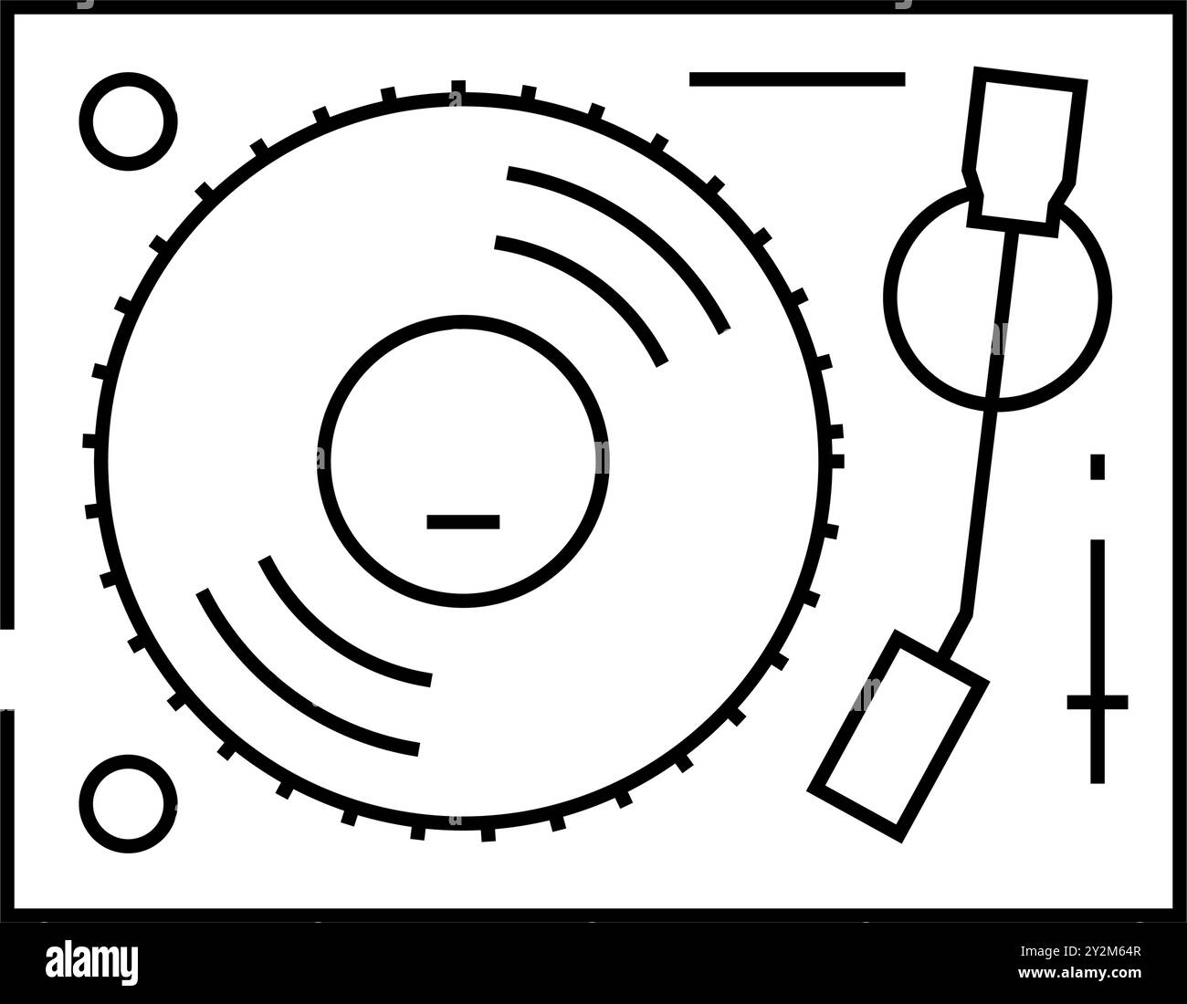 vinyl record player retro music line icon vector illustration Stock ...